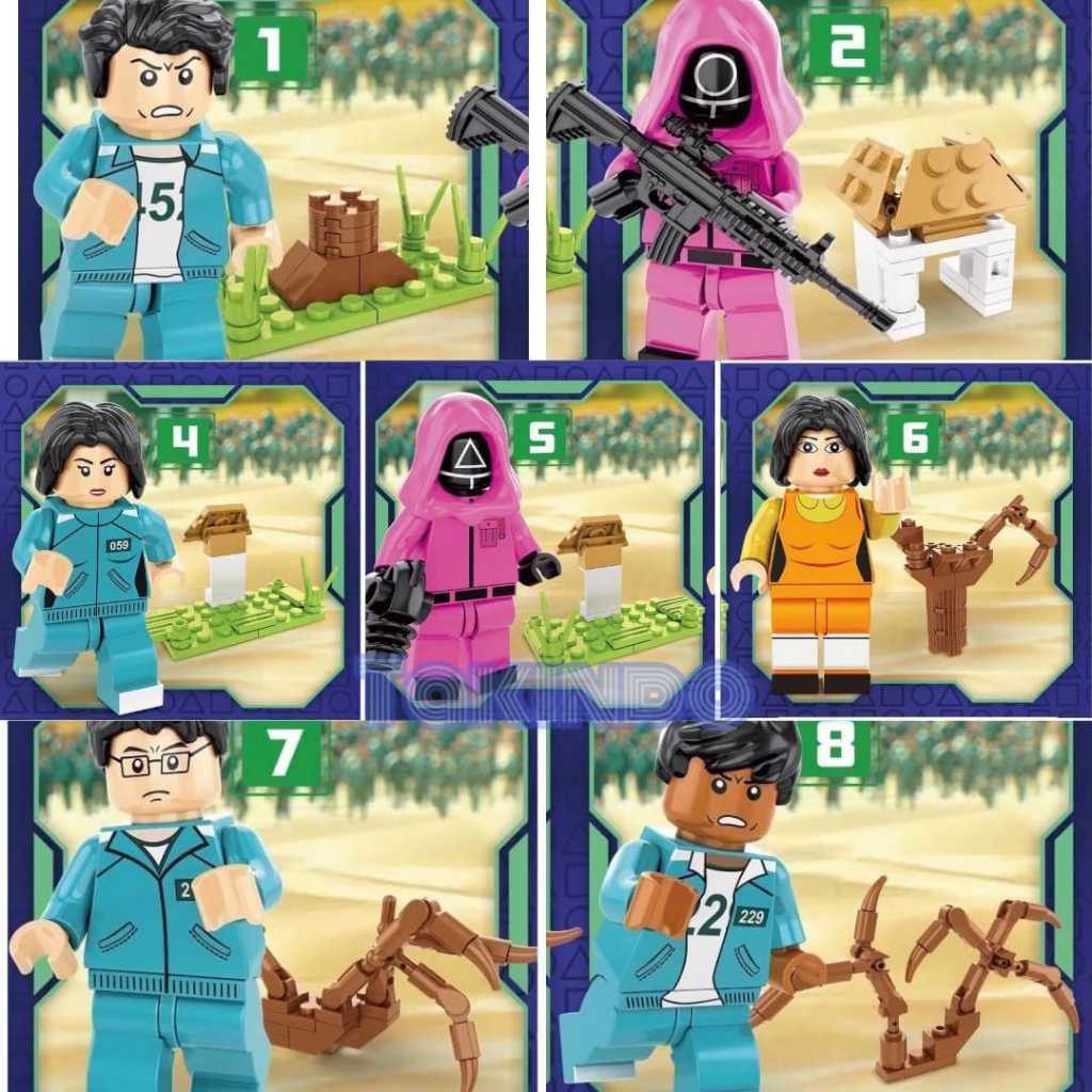 (Takin) 1 Pc Mainan Lego Squid Game / Mainan Brick Action Figure Lego Susun Squid Game Berbagai Maca