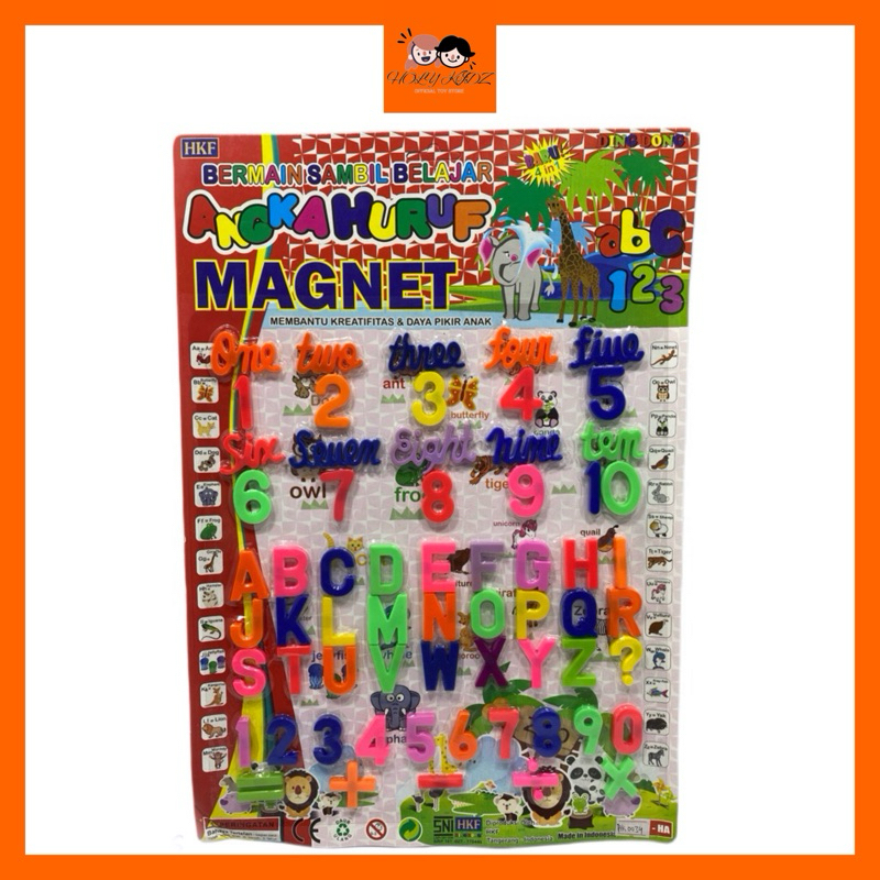 Magnet Huruf Abjad / Huruf Tempel / Angka Huruf Magnet / Magnet kulkas