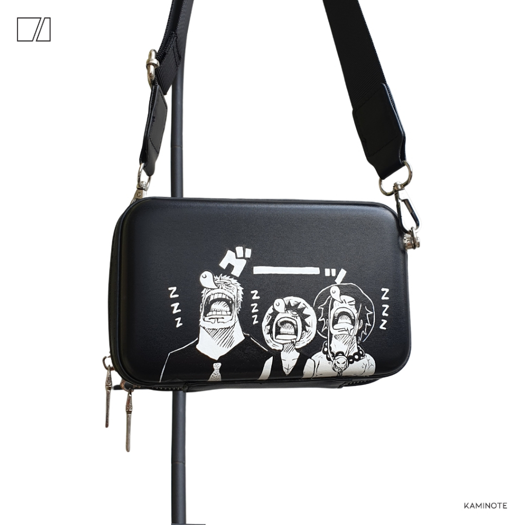 Garp, Luffy & Ace - Leather Sling Bag Custom Anime/Manga - One Piece
