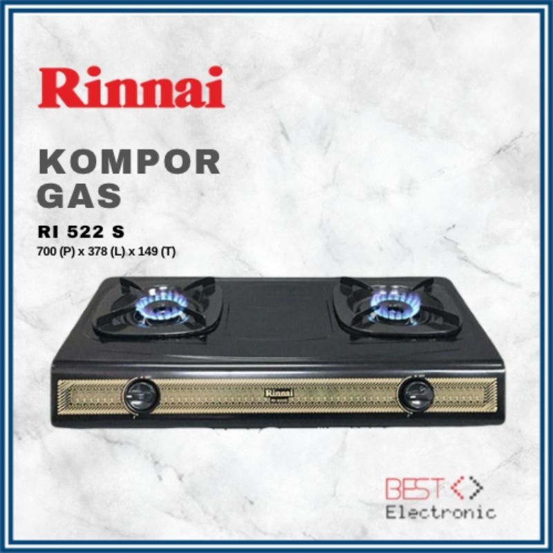 Kompor Gas Rinnai RI 522s Kompor Murah Rinnai 522s Kompor Stainless Steel Stove Batik Rinnai 2 Tungk