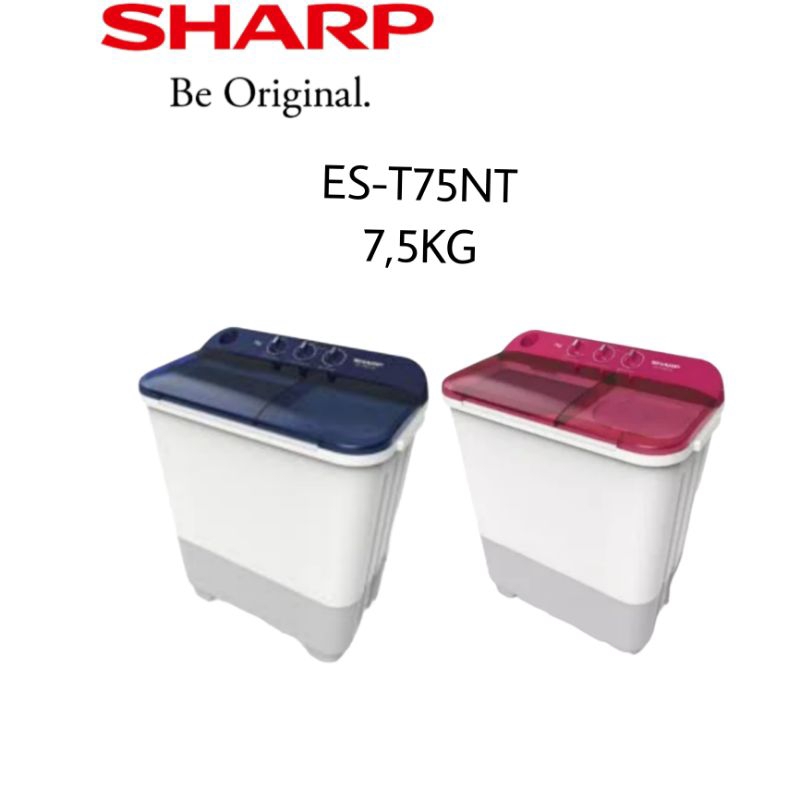 mesin cuci 2 tabung sharp ES-T75NT (BL/PK) Low Watt