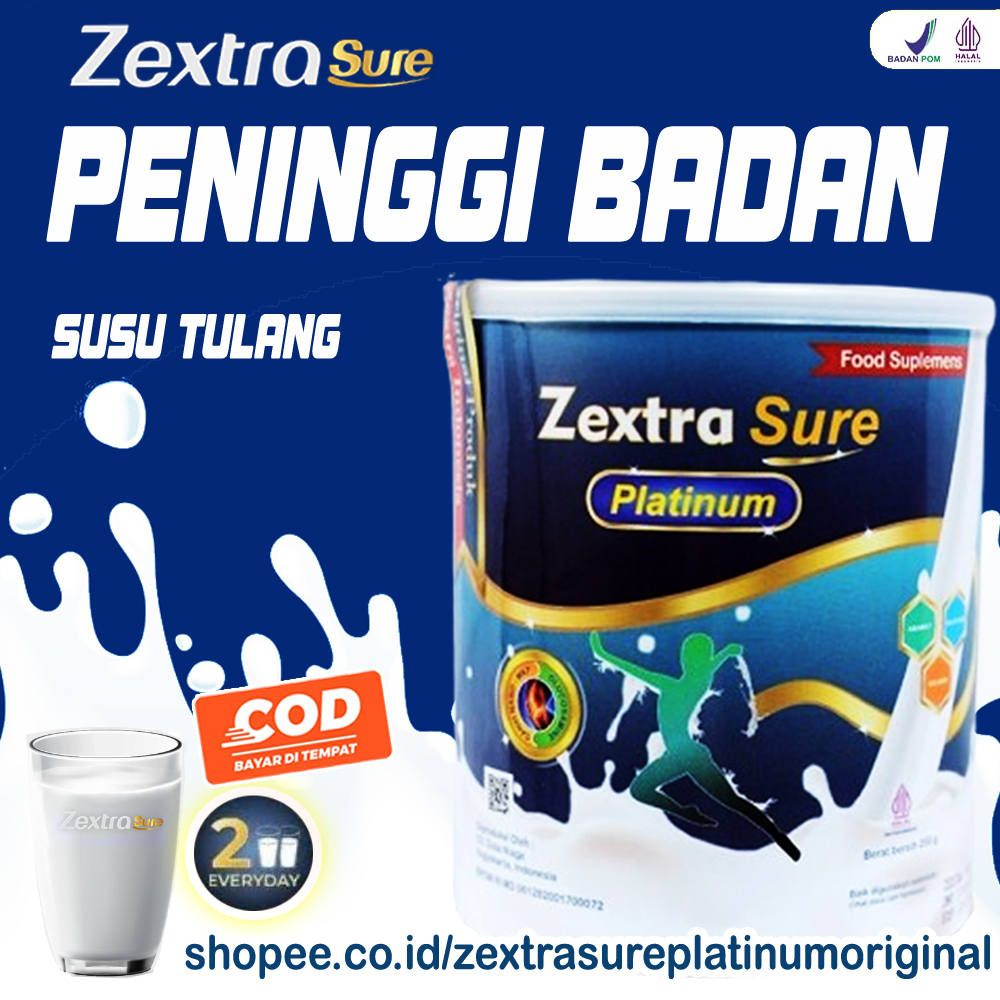 

ZEXTRA SURE PLATINUM SUSU TULANG PENINGGI PENGGEMUK BADAN KAYA VITAMIN KALSIUM OMEGA