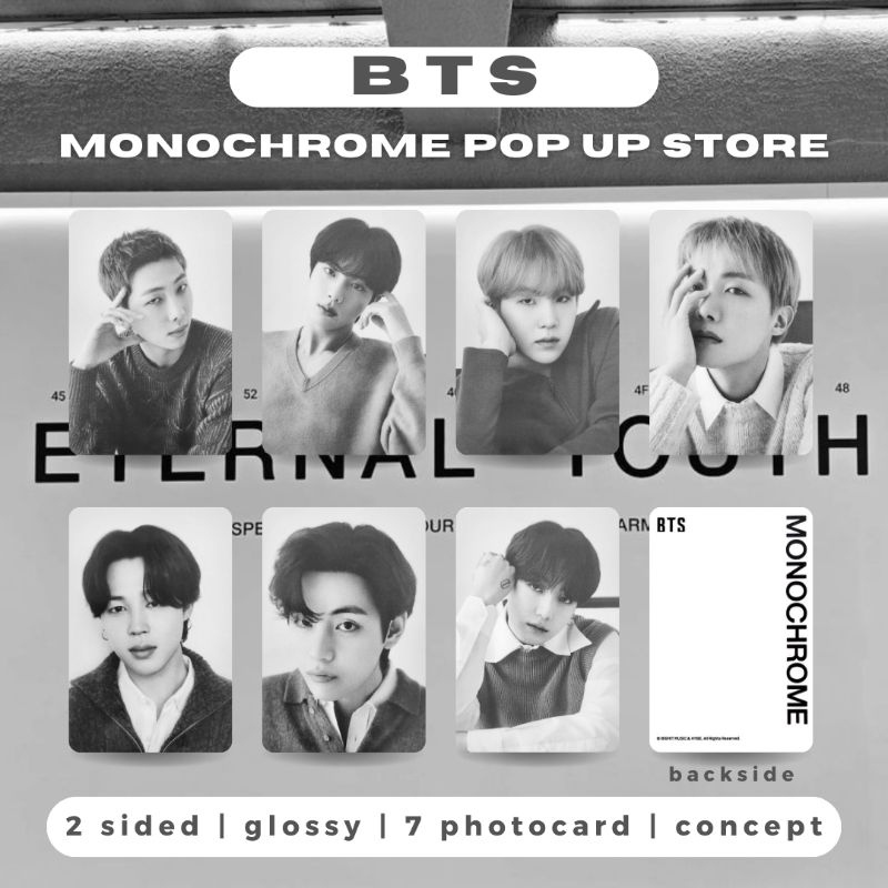 ʚ winter scenery ɞ Photocard BTS - Monochrome Pop Up Store Member Set Photocard × unofficial × | 1 s