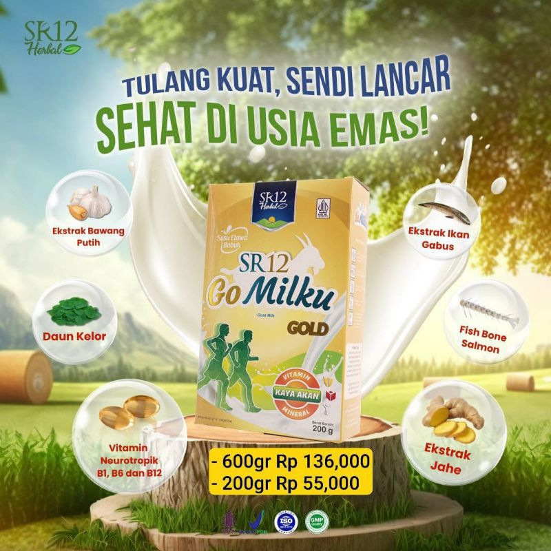 

Susu Gomilku Gold SR12 kemasan box 600 gram | Susu Kesehatan | Susu Kambing Etawa Premium | Susu lansia Susu Rendah Lemak Susu Bebas Gula Halal BPOM