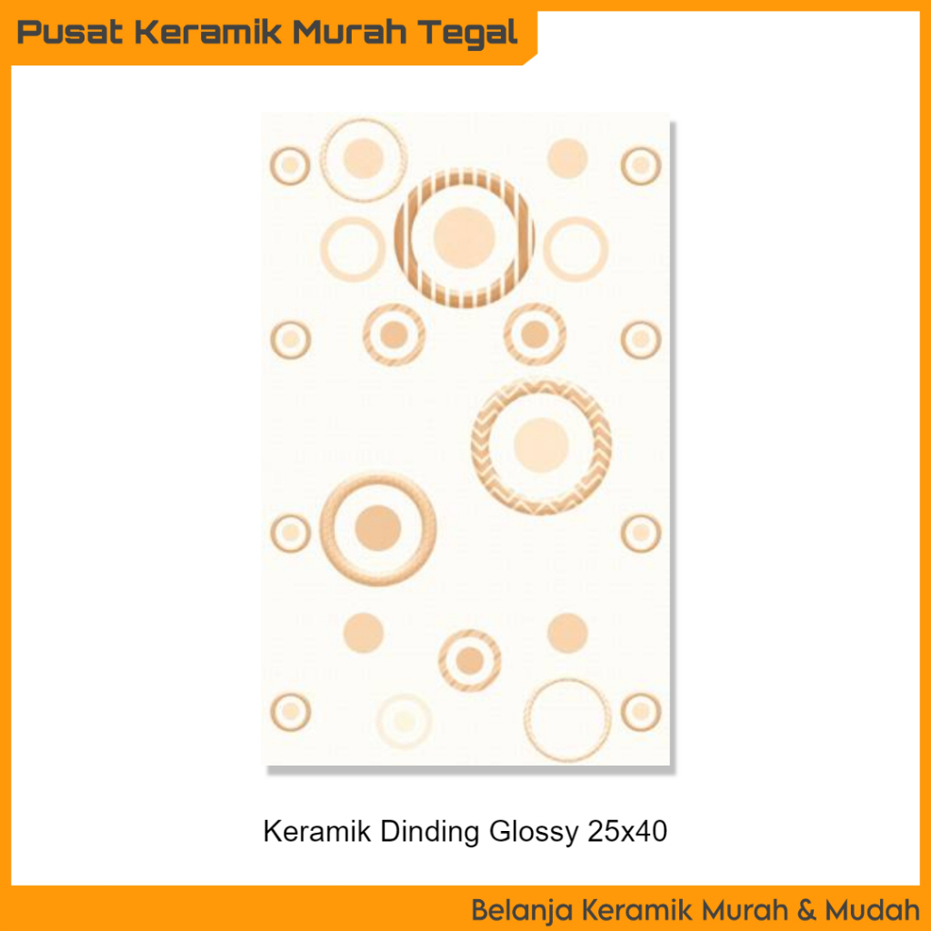 Keramik Dinding Mengkilap 25x40 Dulcon Beige Motif Bulat Minimalis (Tegal Brebes Pemalang Slawi)