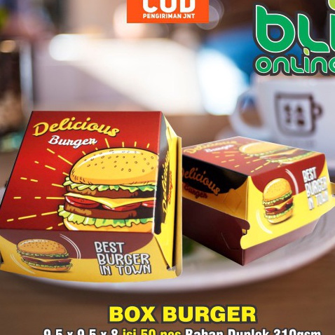 

Diskon Gede Kotak Burger 95x95x8 isi 5 pcs Dus Burger Box Burger Kemasan Burger Packaging Burger
