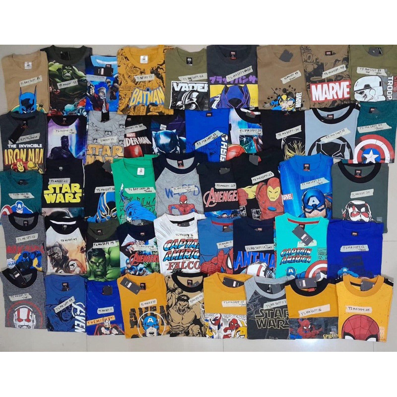 PAKET USAHA KAOS ANAK BRANDED MARVEL /LUSIN