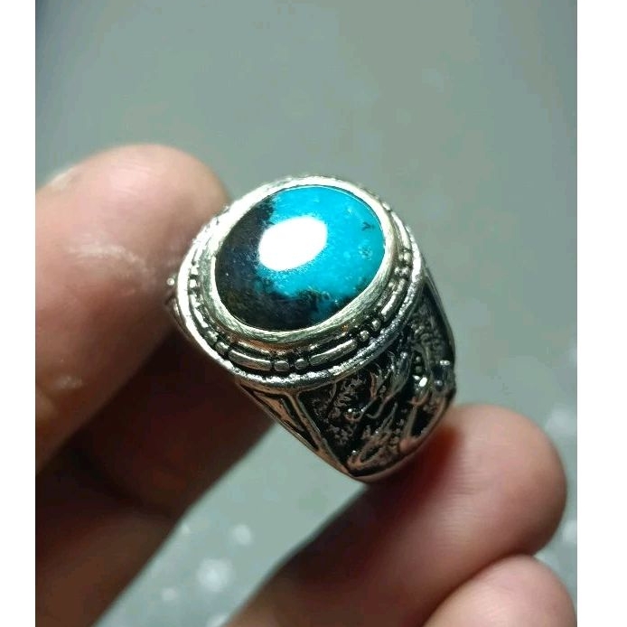 cincin Batu akik Bacan Doko mejiko coklat encer super original