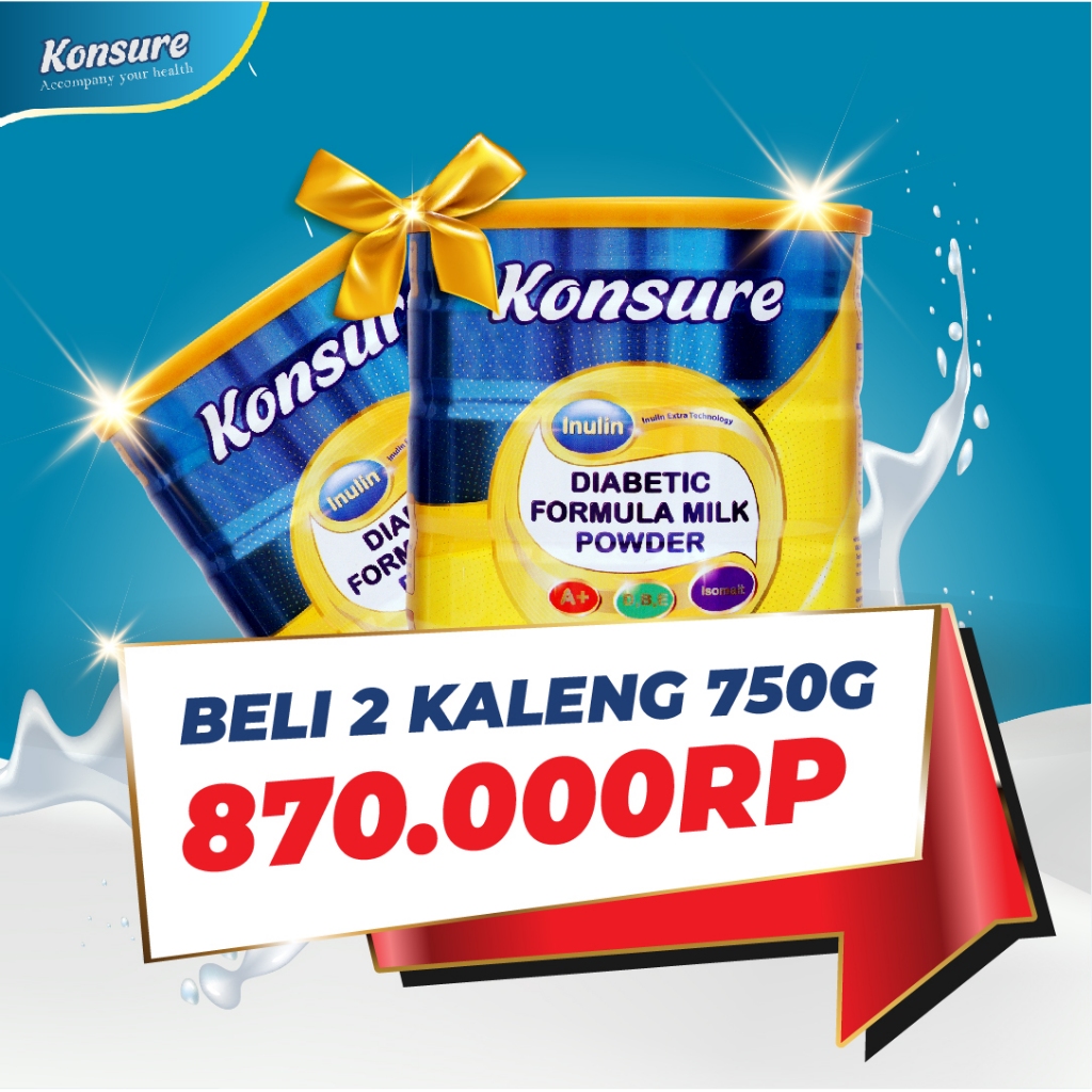 

[Combo 2 Kaleng 750g] Susu Diabetes Konsure - Solusi untuk penderita diabetes