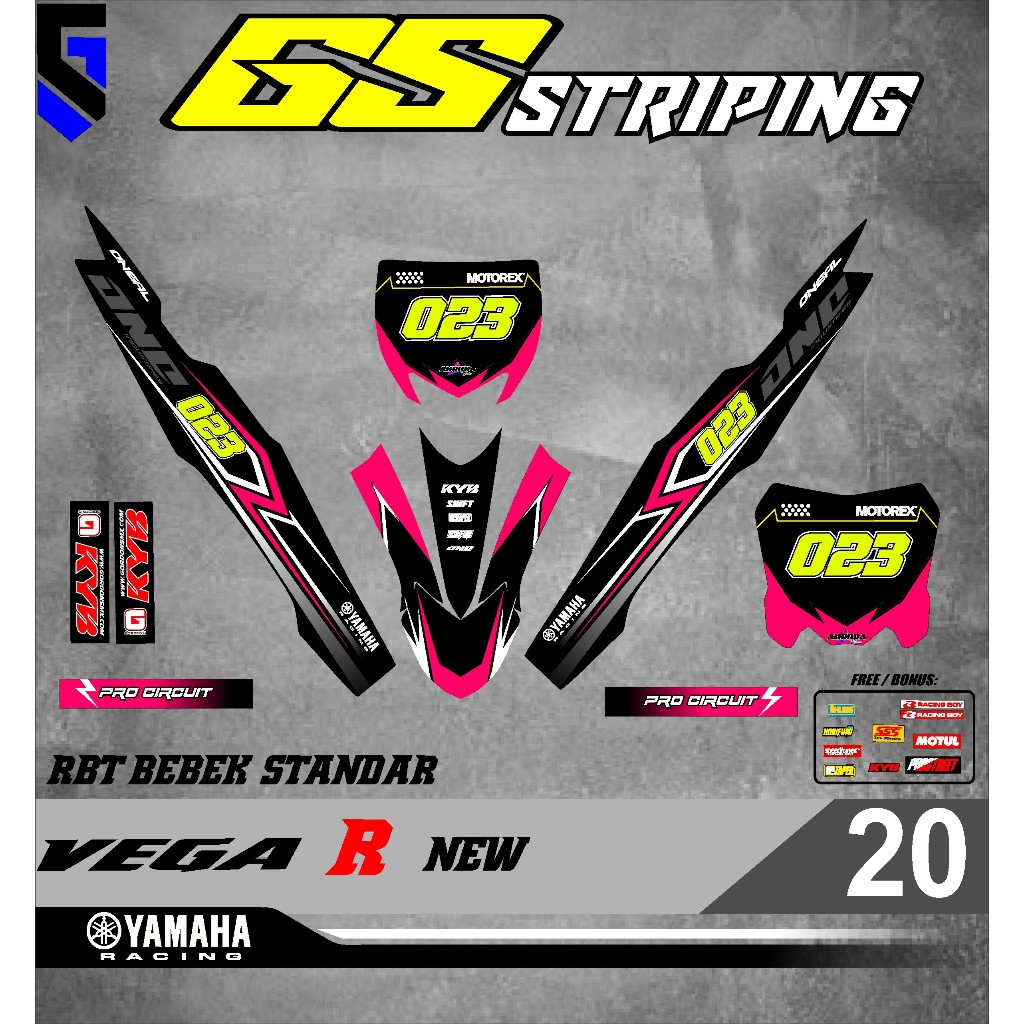 STICKER STRIPING MOTOR RBT VEGA R NEW RBT VEGA BEBEK MODIF SUPERMOTO RBT new terbaru RBT GS V.20