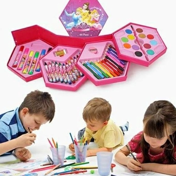 

Klasik Crayon Set Karakter 4in1 Isi 46pcs Alat Set Menggambar Melukis Pensil Warna Pastel Pensil Minyak warna untuk Melukis dan mewarnai