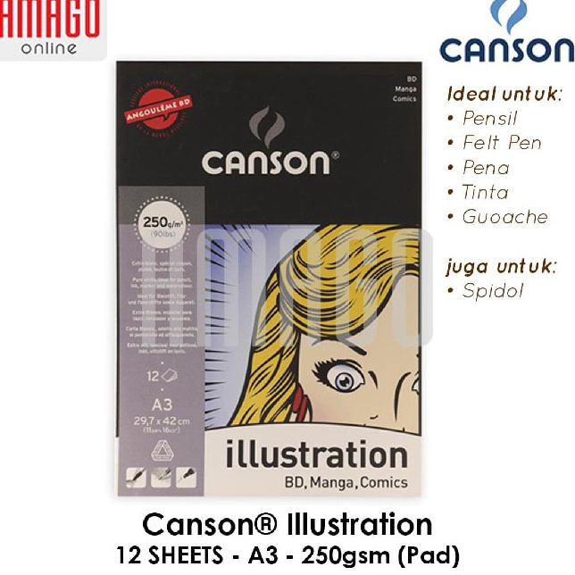 

CANSON Illustration 12 sheets A3 25g Pad 238721