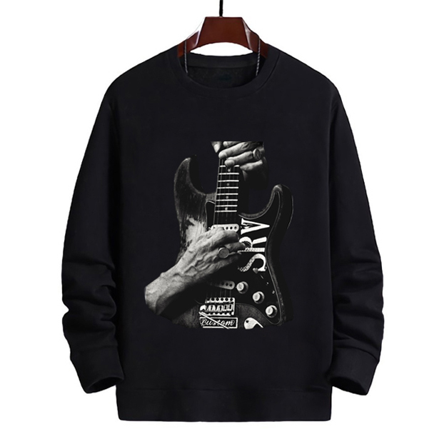 Crewneck SRV Stevie Ray Vaughan Bahan Cotton Fleece