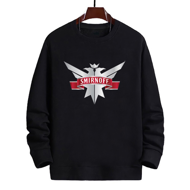 Crewneck Smirnoff Logo Bahan Cotton Fleece