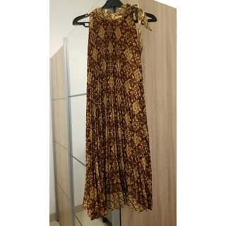 DRESS BATIK PREMIUM MIDI DRESS PLISKET HALTER NECK DRESS