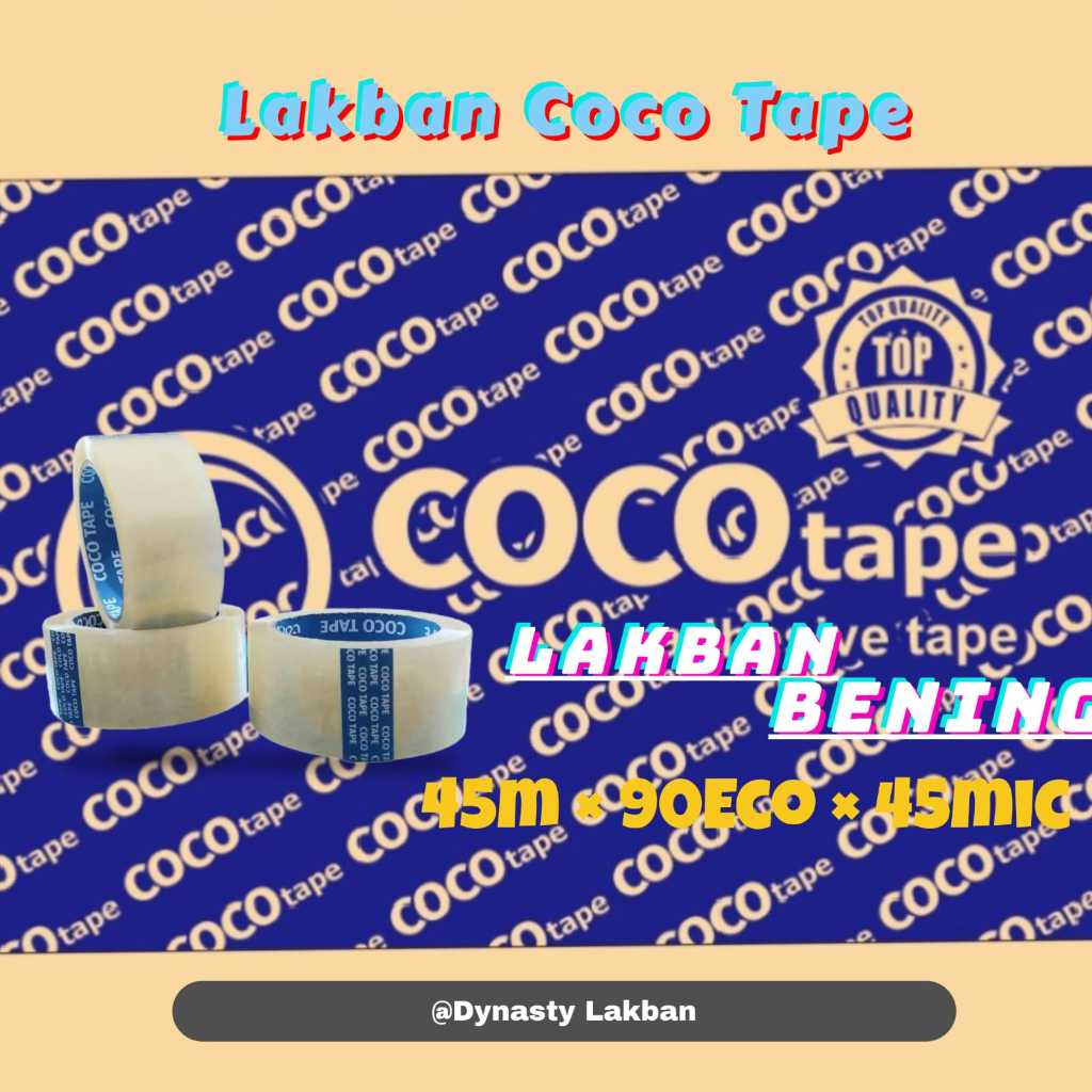 

LAKBAN BENING - COKLAT 45mm x 90yard x 45 MIC COCO TAPE - Lakban Packing , Tebal , Tidak Mudah Putus