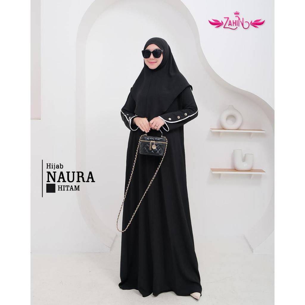 GAMIS NAURA SET HIJAB ZAHIN EXSLUSIVE/ABAYA LIST SET HIJAB UMROH