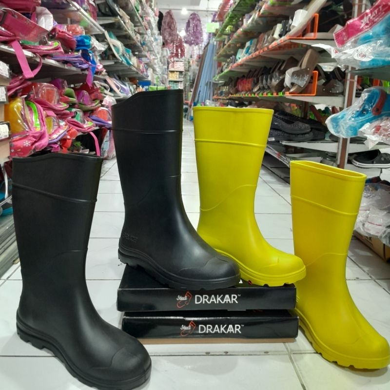 new product sepatu boots hujan merk bruce boots untuk pria dan wanita bahan karet anti selip