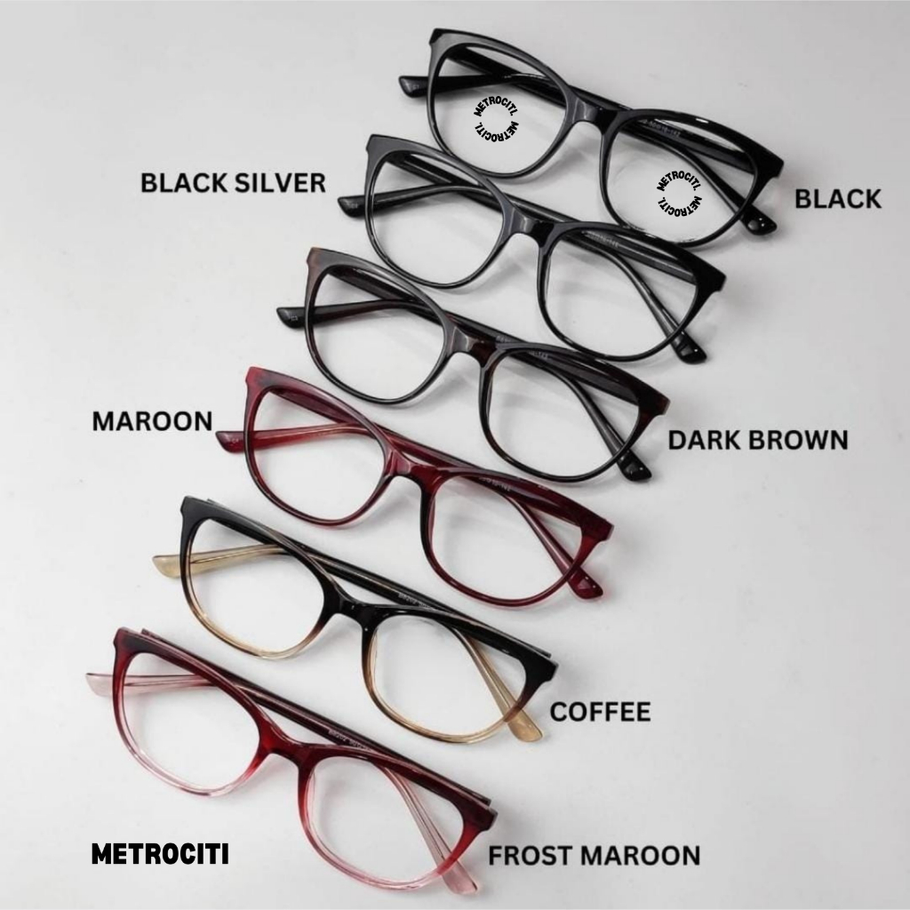 Kacamata METROCITI Bebilenka Kotak B8202 Kacamata Minus Normal , Kacamata Gaya , Kacamata Korea Blue