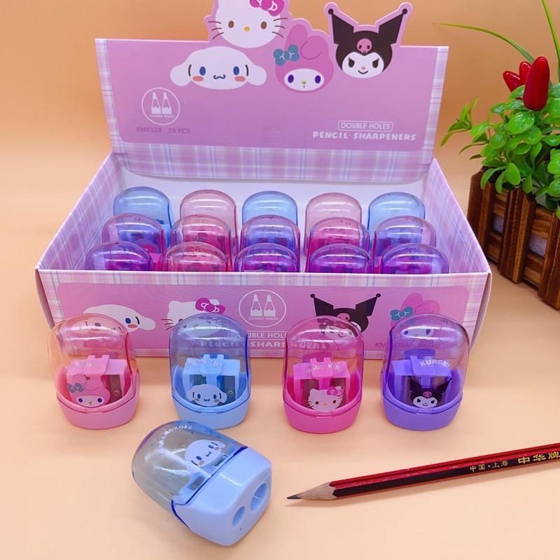 

OUTRED Serutan Rautan 2 Lubang Boneka Melody Kuromi Cinamoroll KM 9328 Unik Lucu Murah