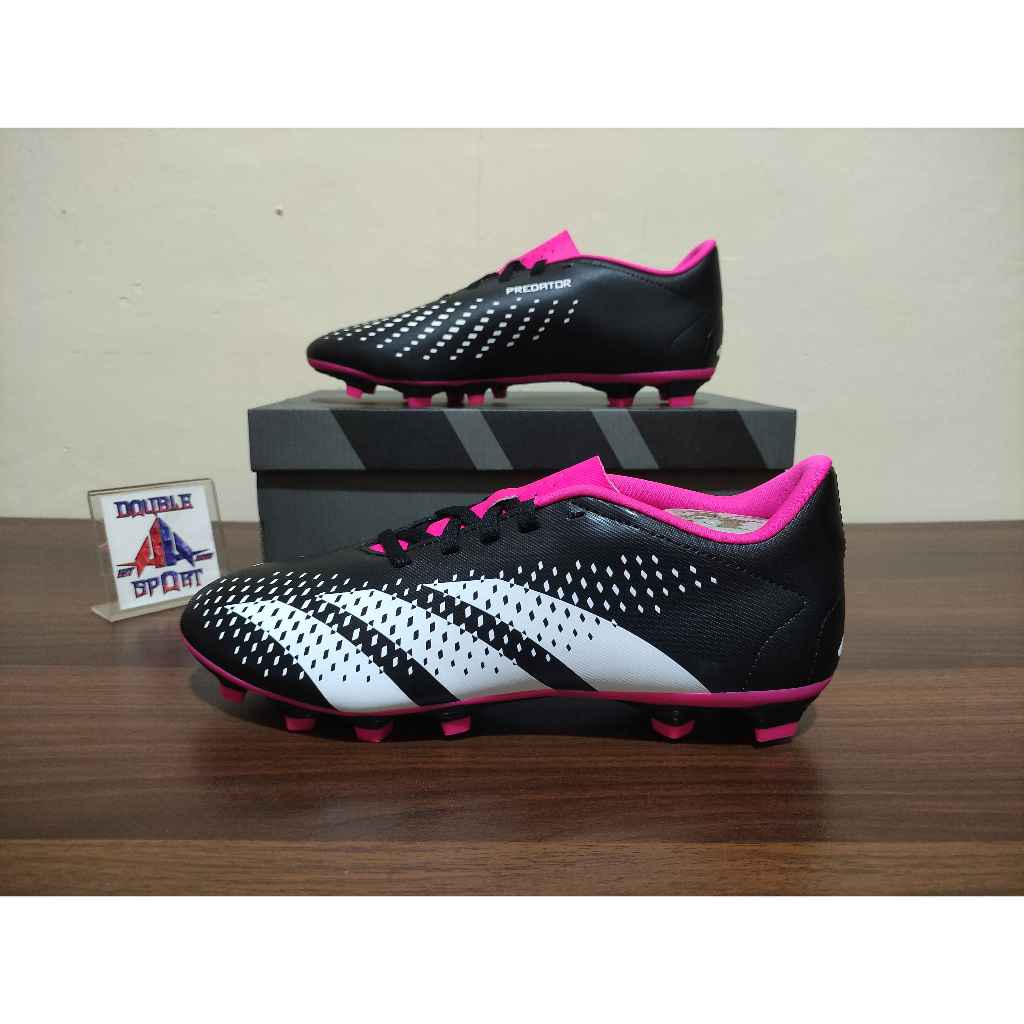 Sepatu sepak bola football Adidas Predator Accuracy.4 FxG Black White Pink GW4604 Original BNIB