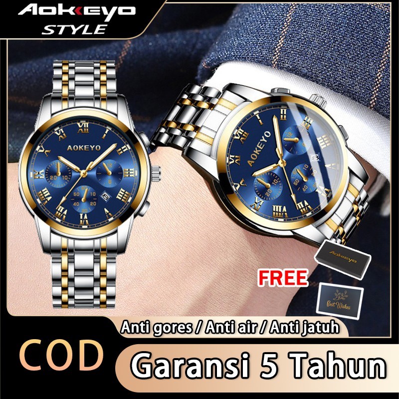 PREMIUM Aokeyo 4006 Jam Tangan Pria Anti Air ORI Jam Tangan Pria Anti Air Original Luxury Stainless