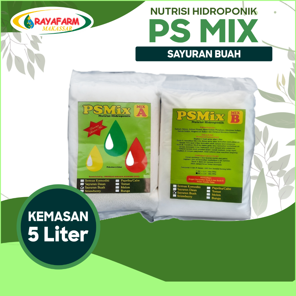 Nutrisi Hidroponik PSMix Buah 5 Liter