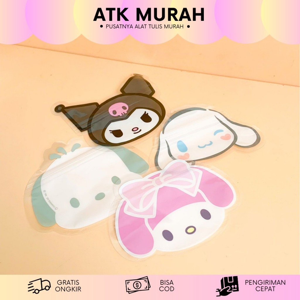 

Zipper Sanrio Lucu / Plastik Ziplock Sanrio Hello Kitty Kuromi / Plastick Packing Hampers / Packaging Snack sanrio Permen Cookies