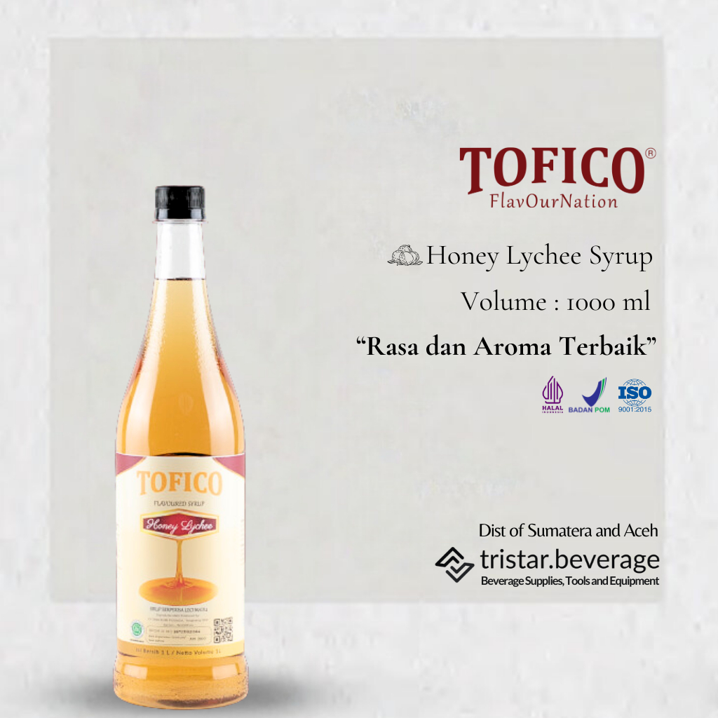 

RECOMMENDED - Sirup Premium Rasa Leci Madu / Honey Lychee - Tofico Syrup 1 Liter