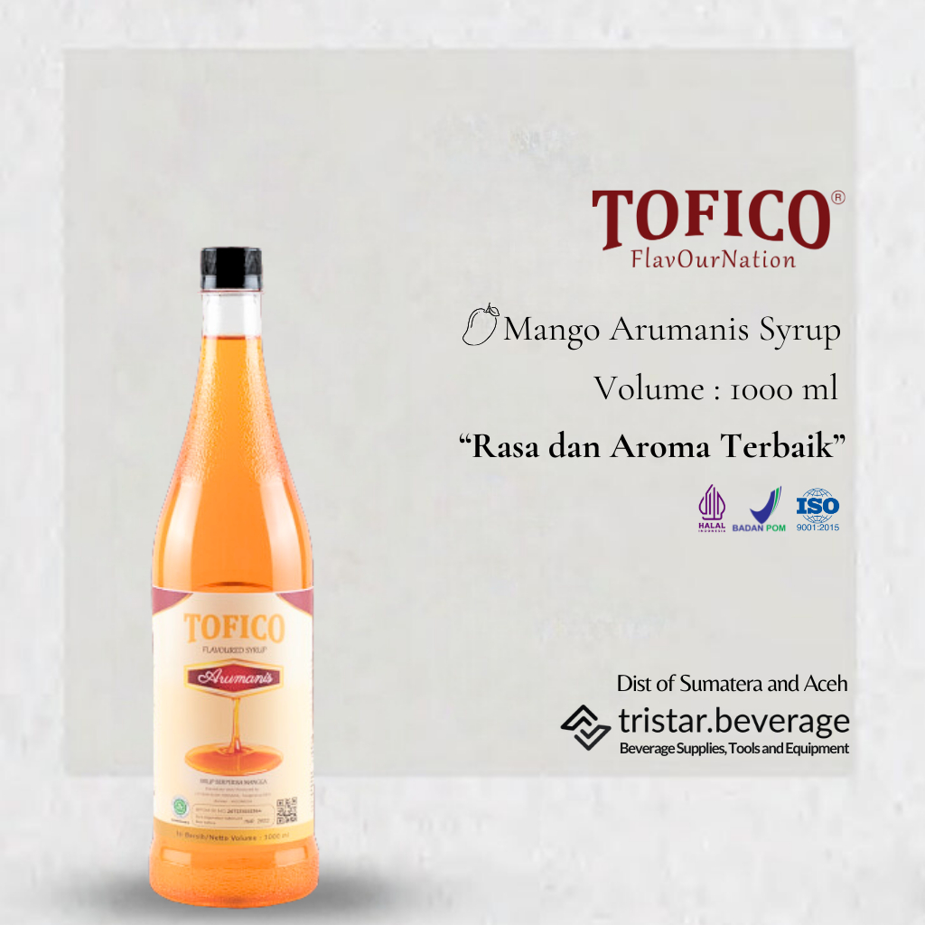 

Tofico Mango Arumanis Syrup - Sirup Premium Rasa Mangga Arumanis 1000 ml