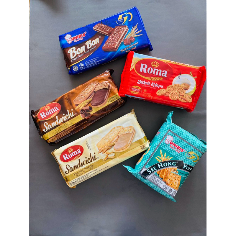 Biskuit Roma kelapa/ Biskuit BonBon/ Biskuit Malkist Crackers/ Biskuit Roma Sandwichi