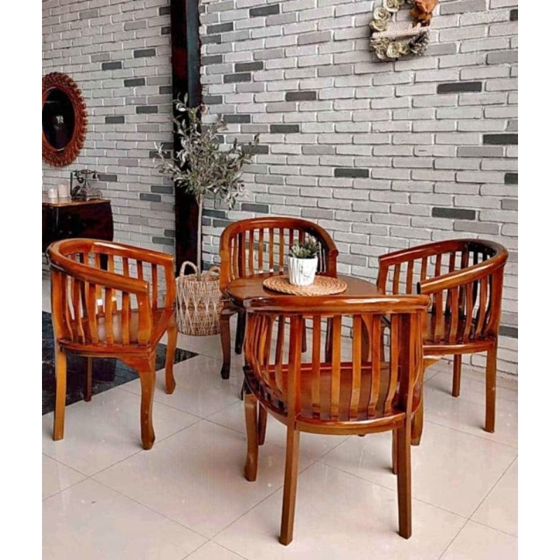 Kursi Teras Betawi Kayu Jati / Kursi Betawi set Meja Kursi 4