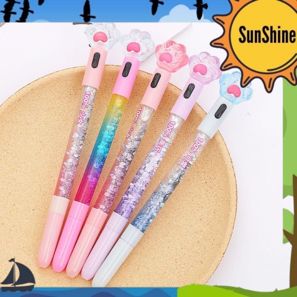 

✨Sunshine Fancy✨ Pulpen LED Glitter Cute / Pena Glitter Paw Kitten S0252
