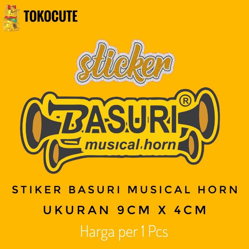 

[1PCS] Stiker Basuri Musical Horn, Stiker Klakson Basuri, Stiker Original Logo Basuri, Gambar Tempel Basuri