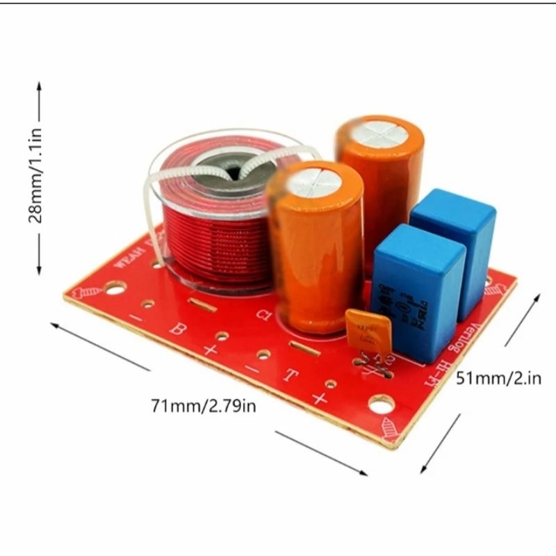 Crossover pasif 2 way WEAH D224 80W Frekuensi High and low Bass middle Speaker
