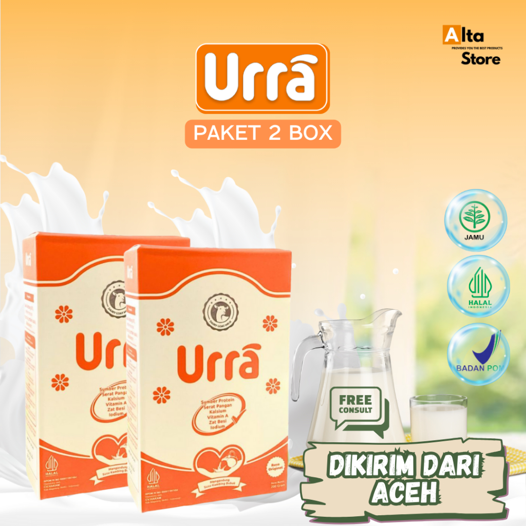 

Susu URRA (2 BOX) - Susu Kambing Saneen Eropa Terbaik 3X Lebih Ampuh Menambah Berat Badan dan Nafsu Makan Anak 100% Original HALAL BPOM Susu Formula Anak dan Bayi Terbaik di Indonesia