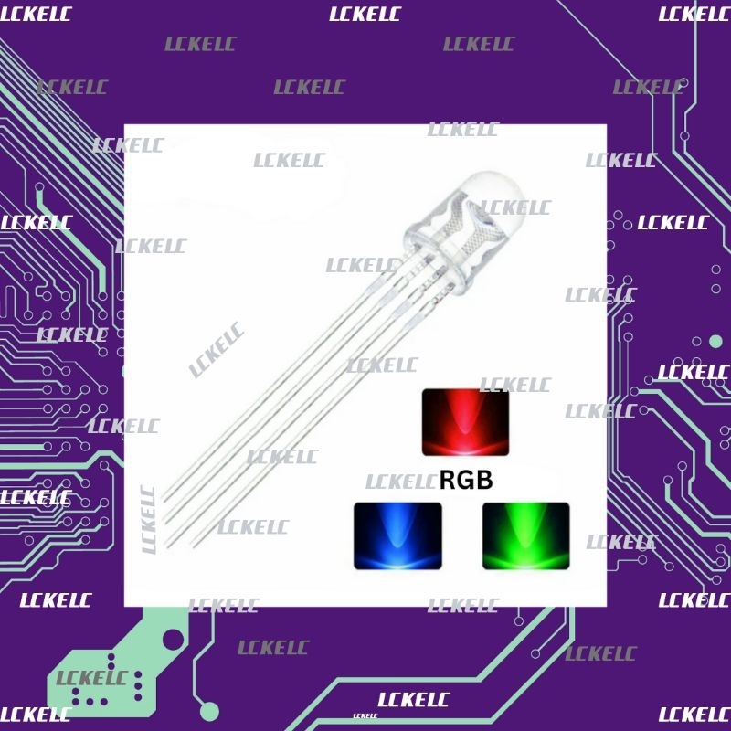 LED 5MM CLEAR TRANSPARANT RGB 4 PIN
