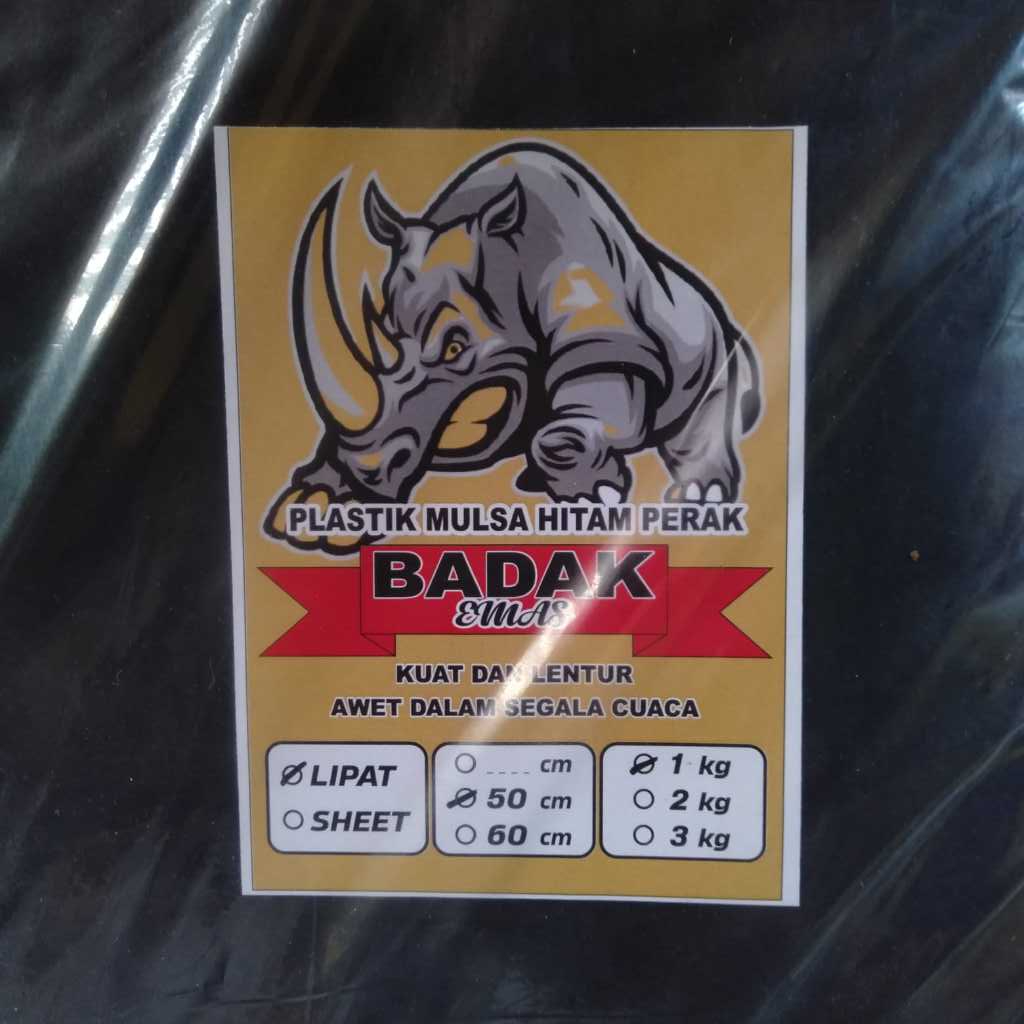 Plastik Mulsa Hitam Perak Cap Badak 1 kg