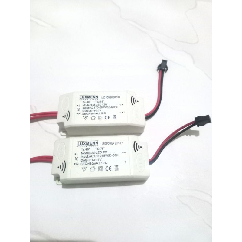 Power supply Led driver merek LUXMEN 8 w output 13-17 volt led driver 12 w output 18-25 volt