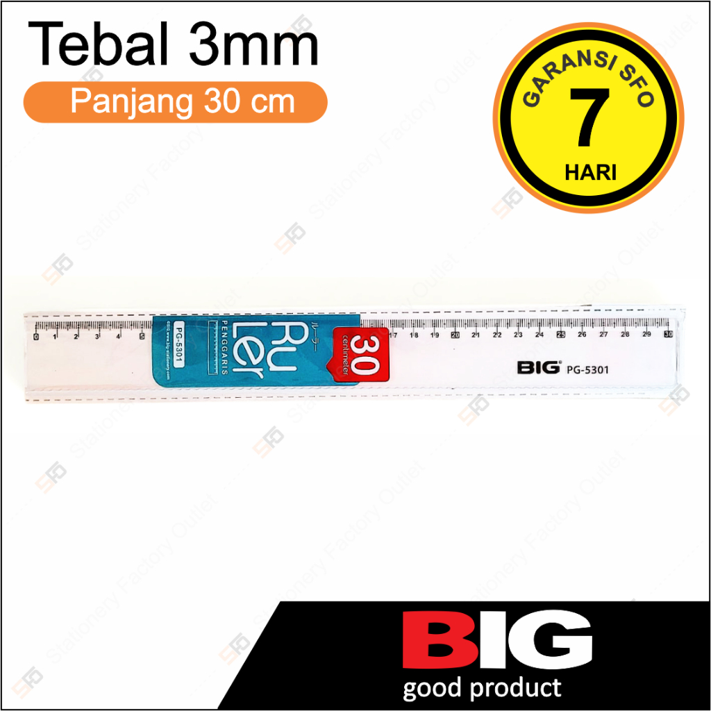

Penggaris Akrilik Tebal BIG 30CM - PG-5301 - SFO Semarang Official