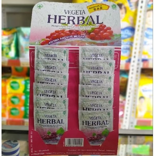 

VEGETA HERBAL 1 PACK 12 SACHET / VEGETA HERBAL 12 SACHET / 1 RENCENG VEGETA HERBAL RASA ANGGUR