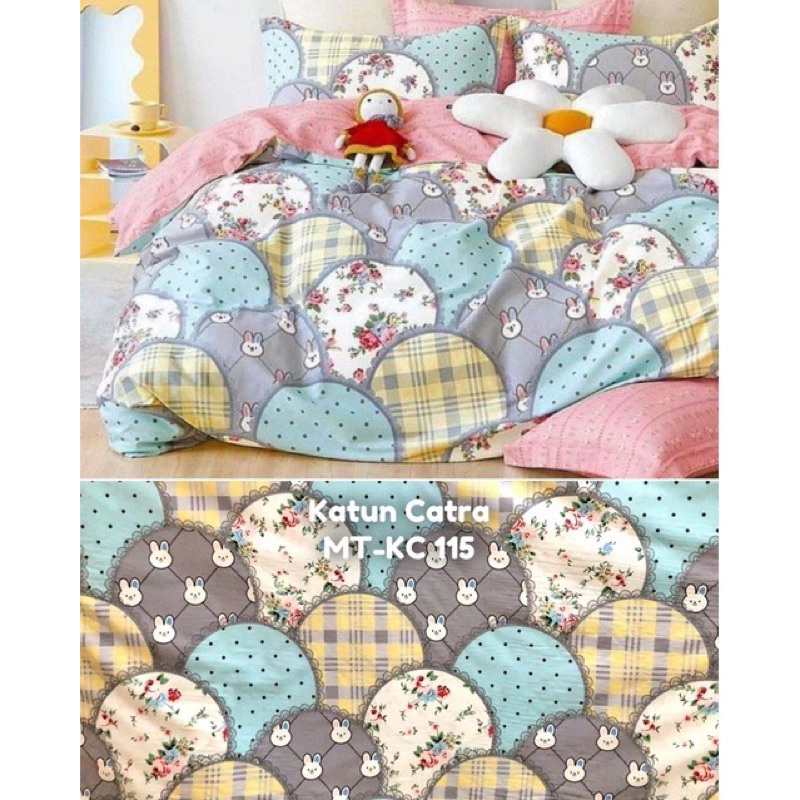 LAST PIECE KAIN SALE : 1,05 METER kain sprei meteran katun lokal catra beverly motif freya patchwork
