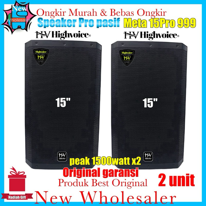 Speaker Sound 15 inch peak 1500watt Highvoice Meta 15 pro 999 original