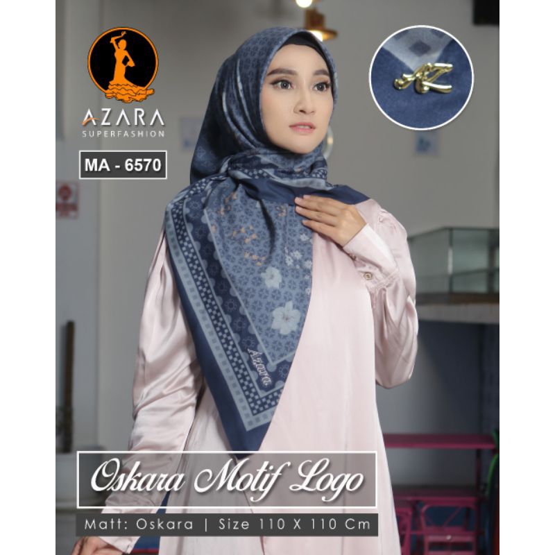 Hijab Segi 4 Azara Oskara Motif Plat