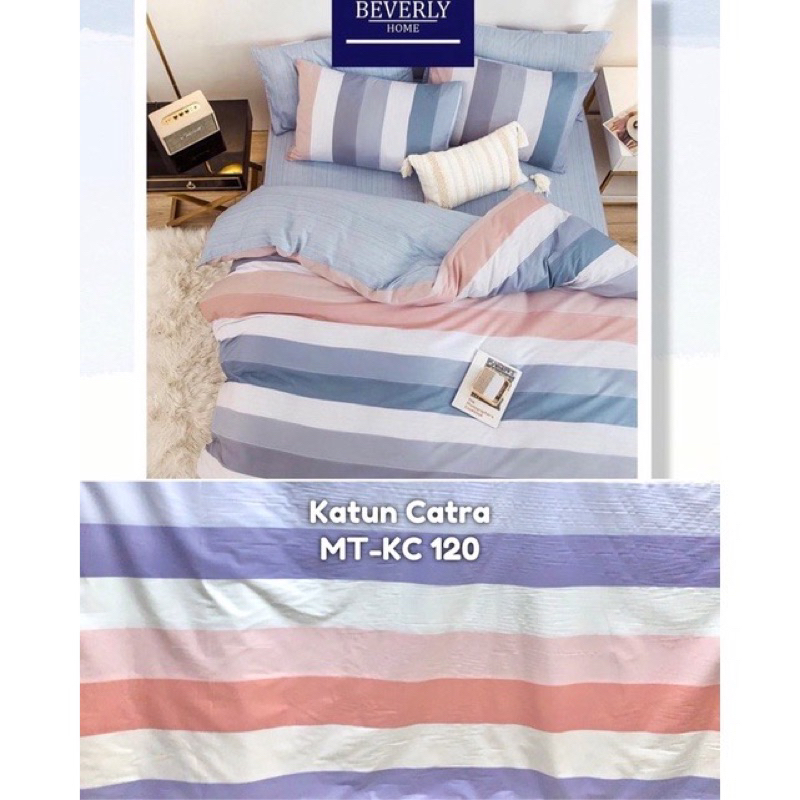 LAST PIECE KAIN SALE : 1,56 METER kain sprei meteran katun lokal catra beverly motif garis milkyway 