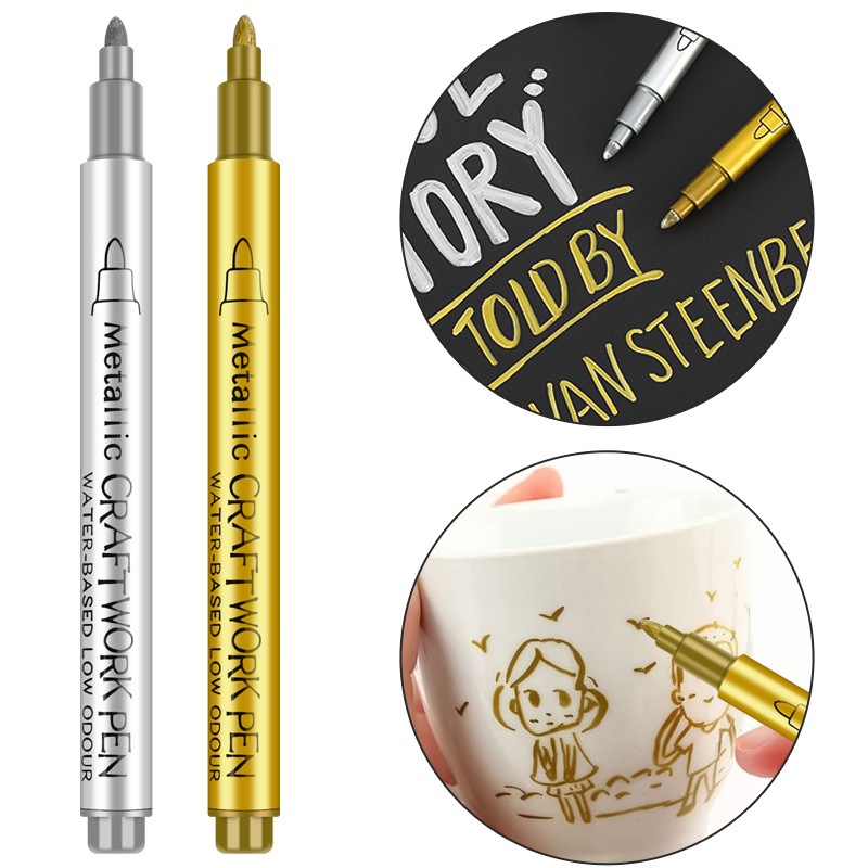 

GN-550 Pena / Spidol Warna / Tinta Metalik Emas / Perak / Metallic Craftwork / Scrapbook Pen / Paint Marker GN-550 Gold / Silver