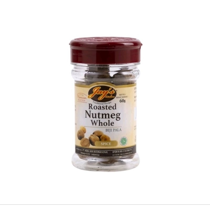 

Jays Roasted Nutmeg Whole 60gr / Jays Biji Pala