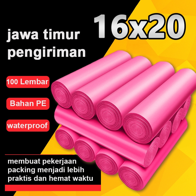 

Pink polymailer 16x20 plastik packing 100PCS Glossy polymailer motif premium Termurah Anti Sobek