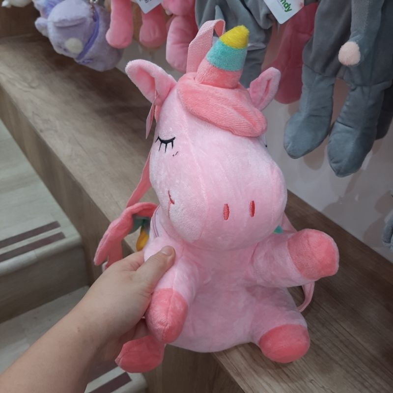 tas boneka unicorn 3D tas boneka anak unicorn 3D tas anak boneka plush doll tas anak unicorn pink