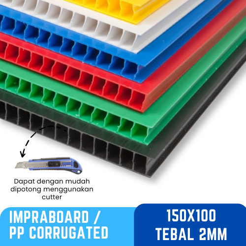 

Kilat Impraboard PP Corrugated Infraboard Tebal 2mm Ukuran 150x100cm